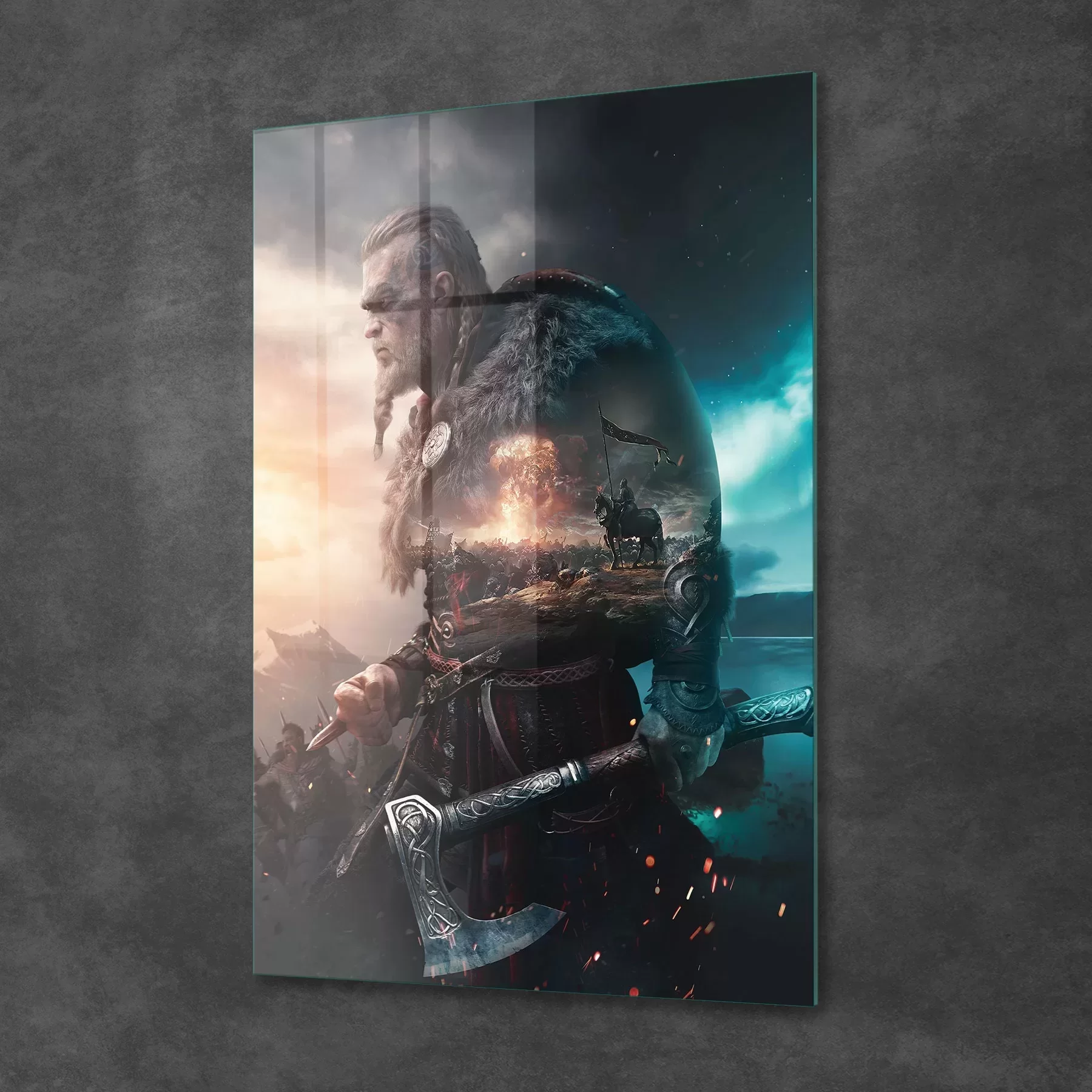 Picture of Decovetro Cam Tablo Assassin's Creed Renkli Valhalla 50x70 cm