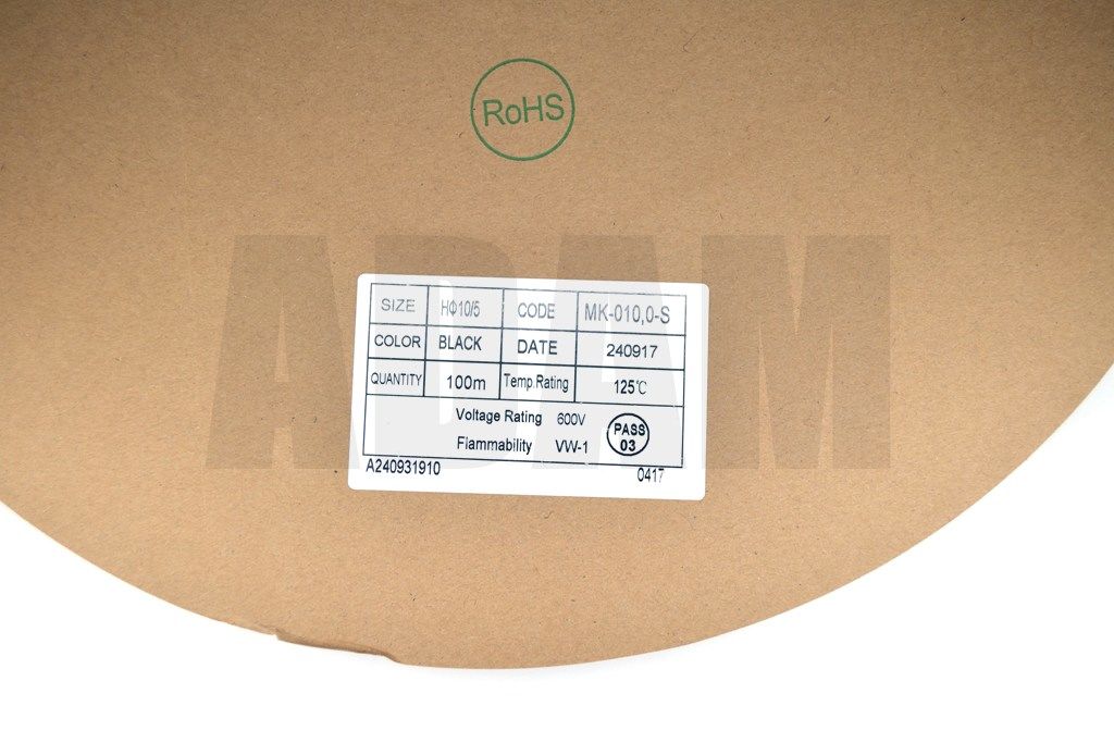 Picture of 100 Metre 10mm Siyah Isı İle Daralan Makaron Isıyla MT-M10S