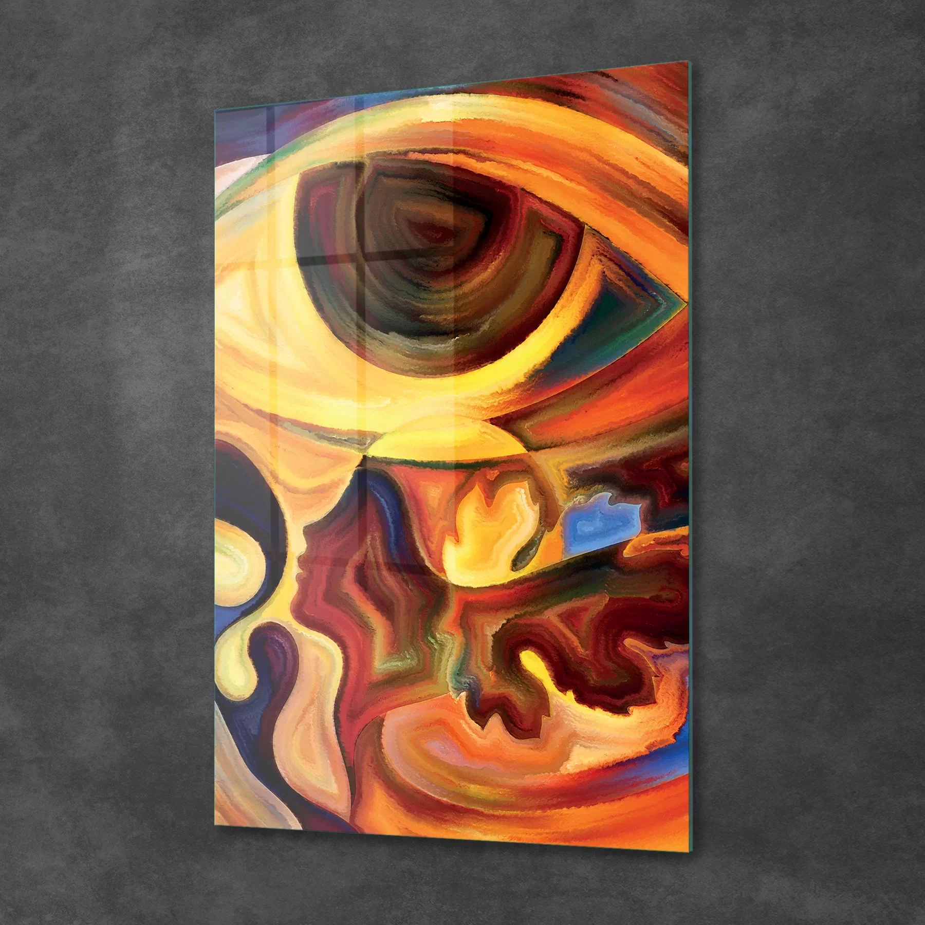 Picture of Decovetro Cam Tablo Soyut Yağlı Boya Desenli 30x40 cm