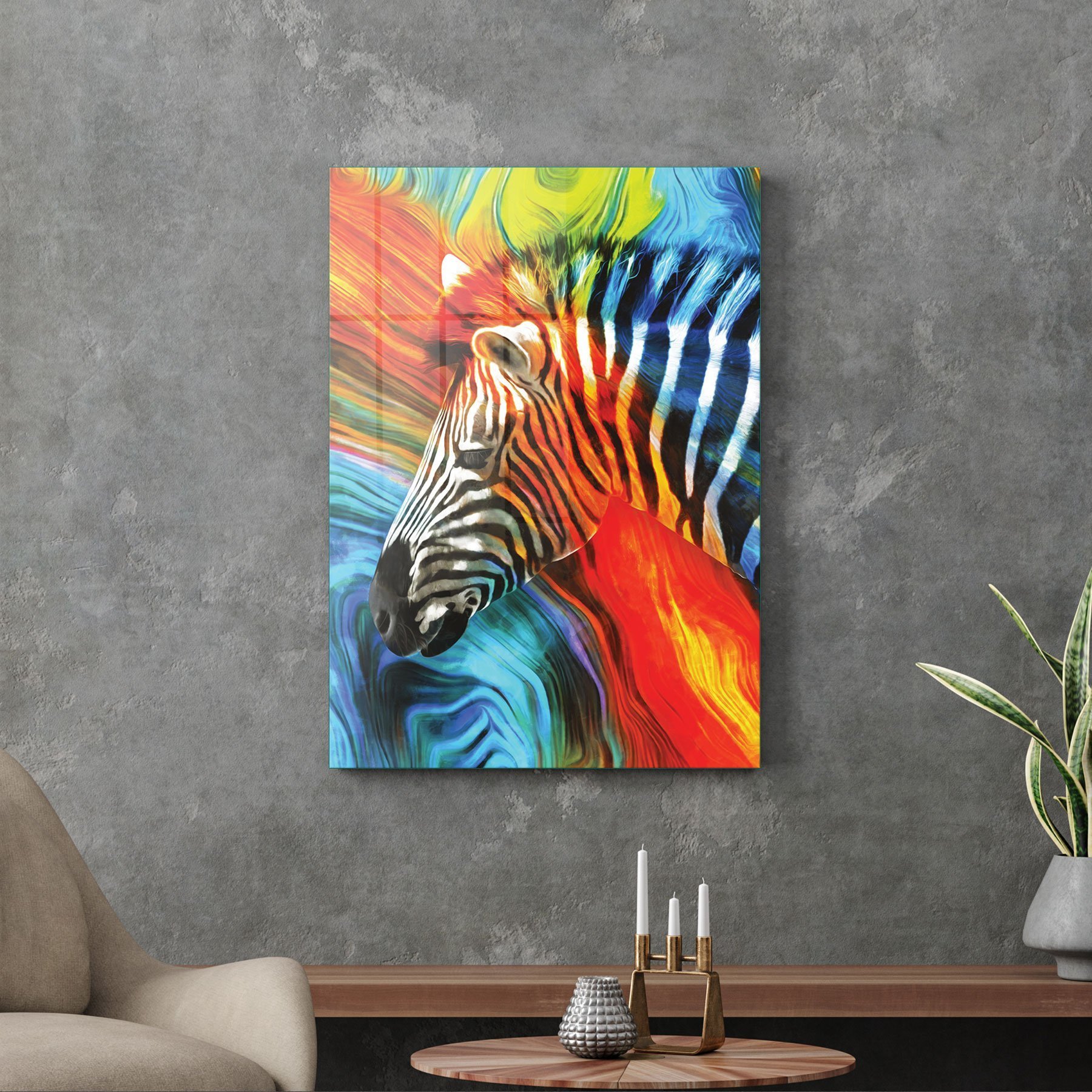 Picture of Decovetro Cam Tablo Zebra Desenli 70x100 cm