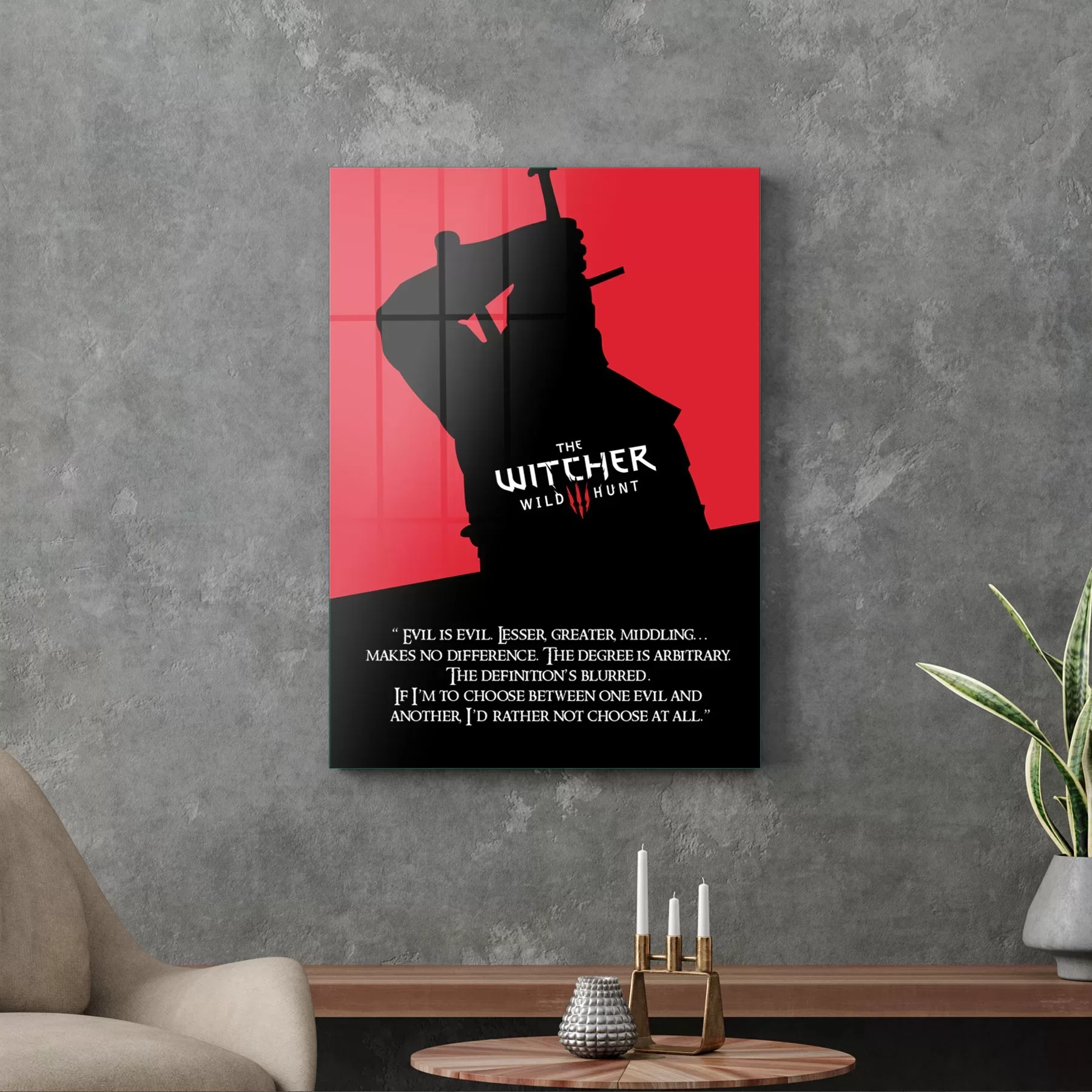 Picture of Decovetro Cam Tablo Witcher Evil is Evil 30x40 cm