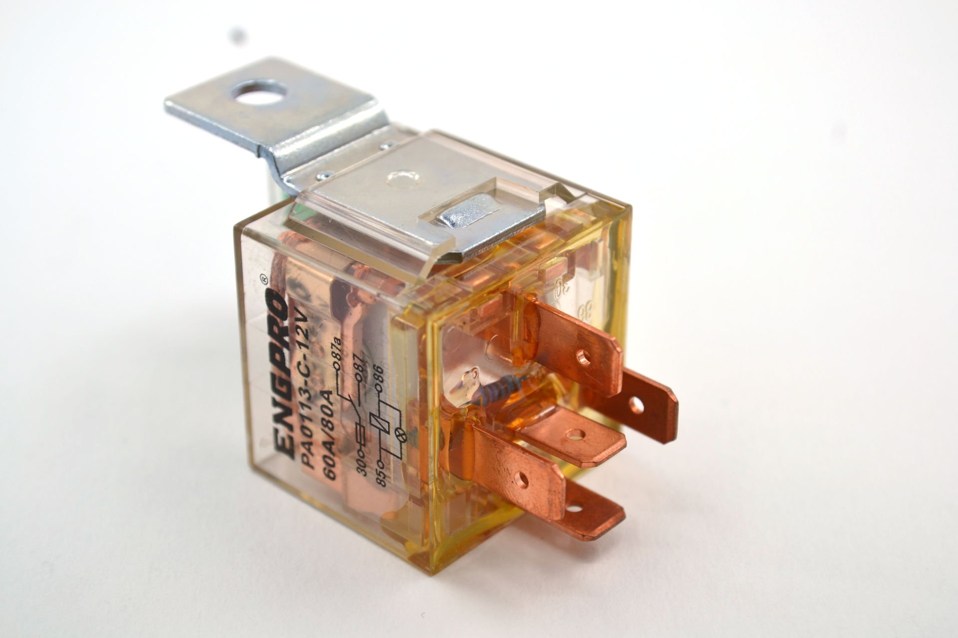 Picture of 12V 60A/80A Şeffaf Mini Röle 5 Fişli Sigortalı Kırmızı Ledli