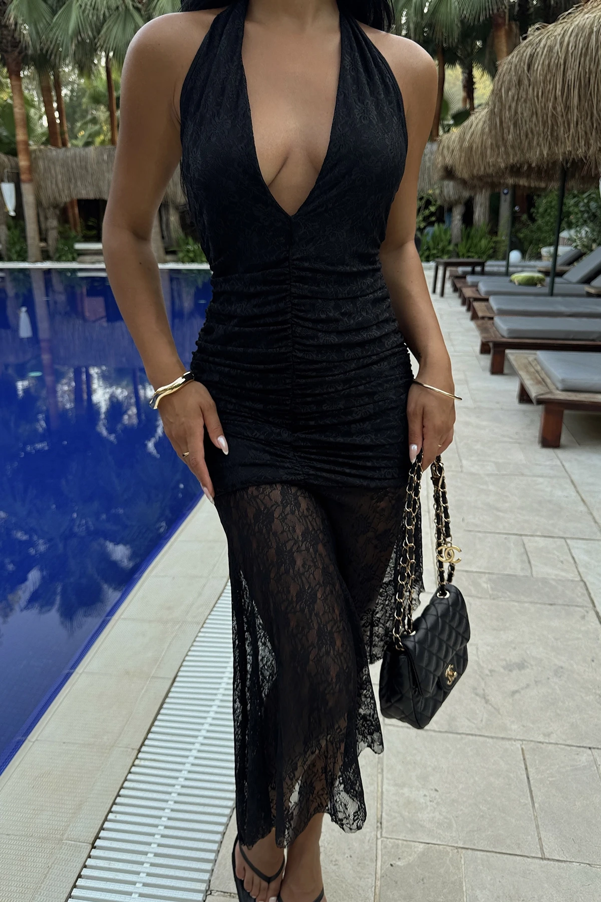 Picture of Black Carlina  Lace Tie Dress