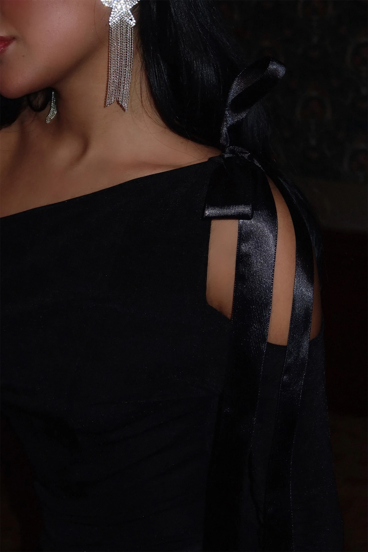 Picture of Black Single Sleeve Mini Dress