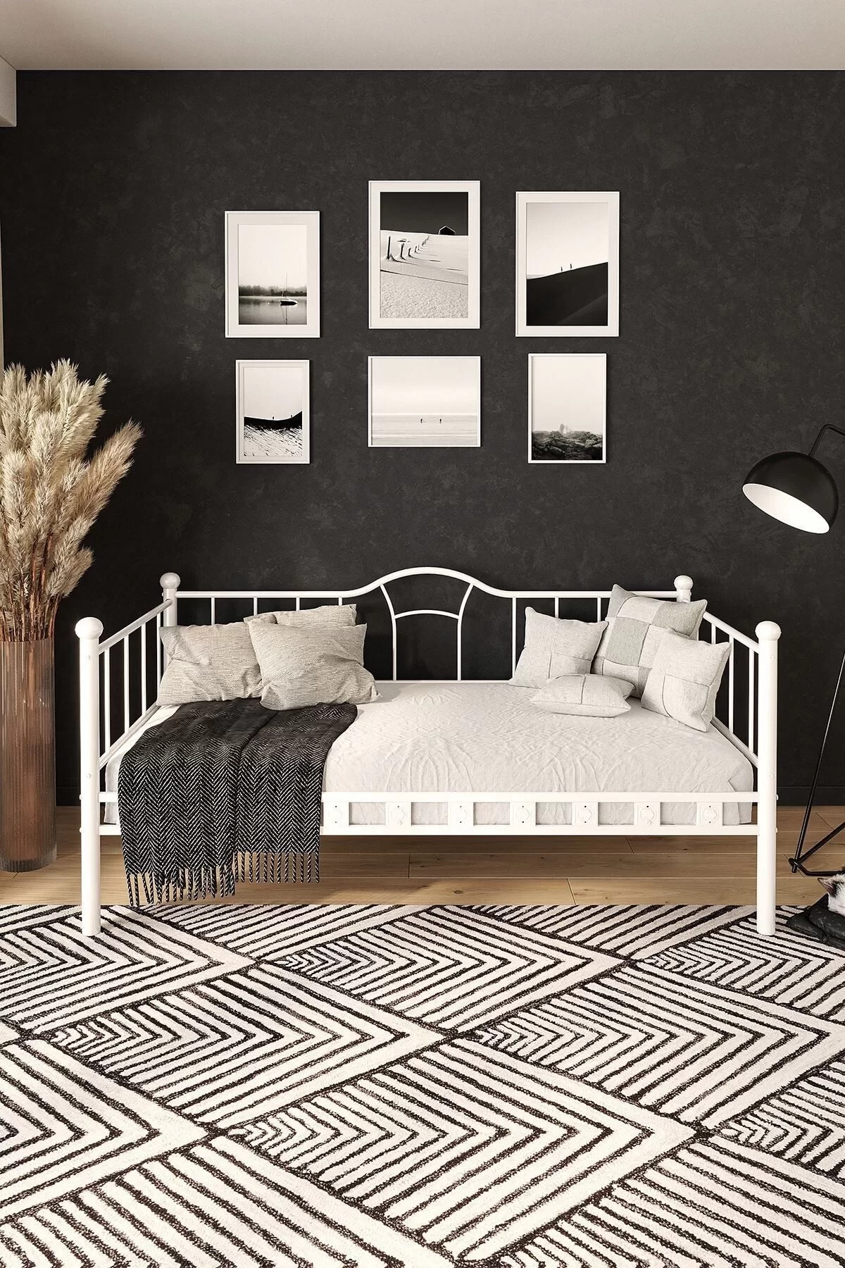 Picture of Kamelya Sedir Metal Karyola Beyaz