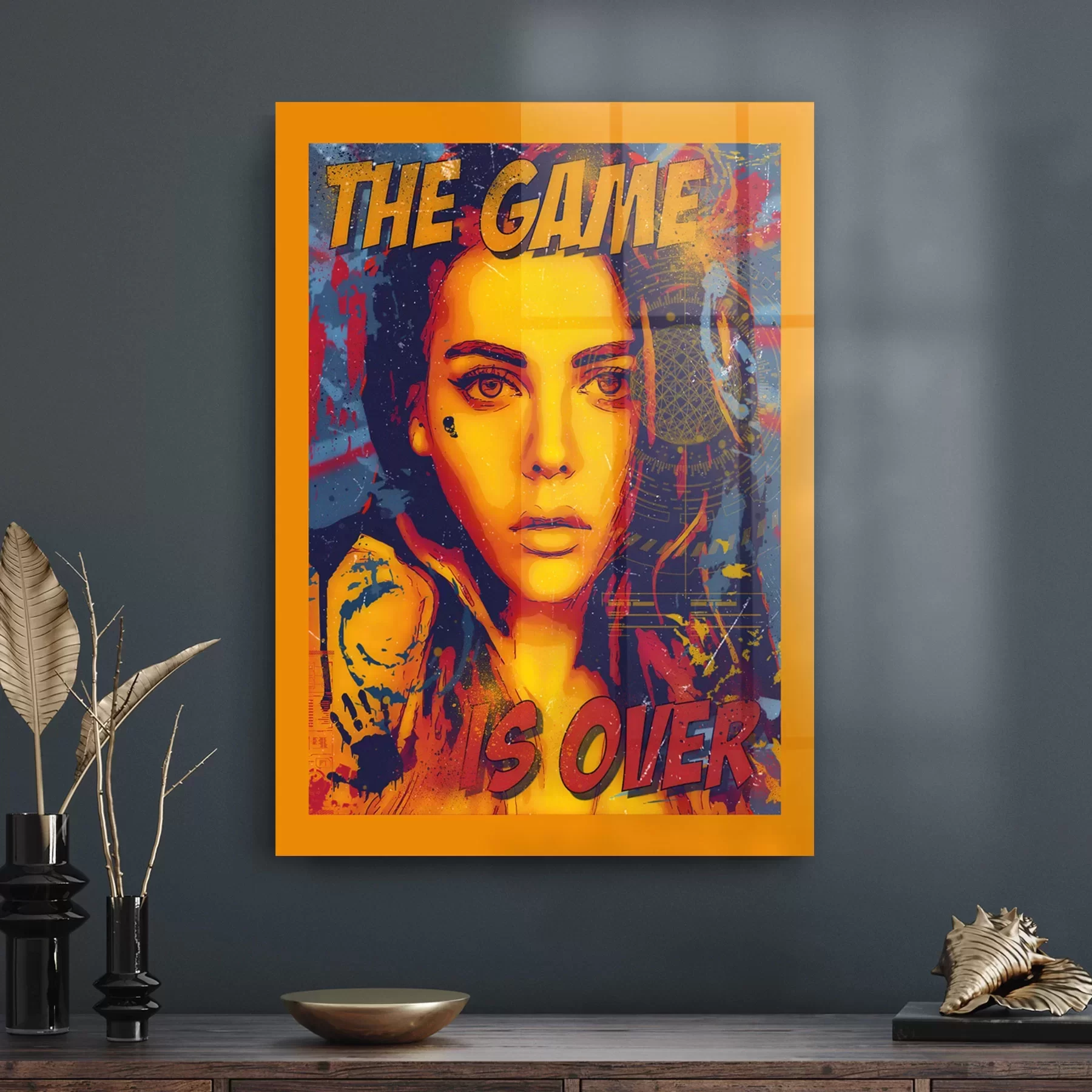 Picture of Decovetro Cam Tablo Game Over Yazılı 30x40 cm