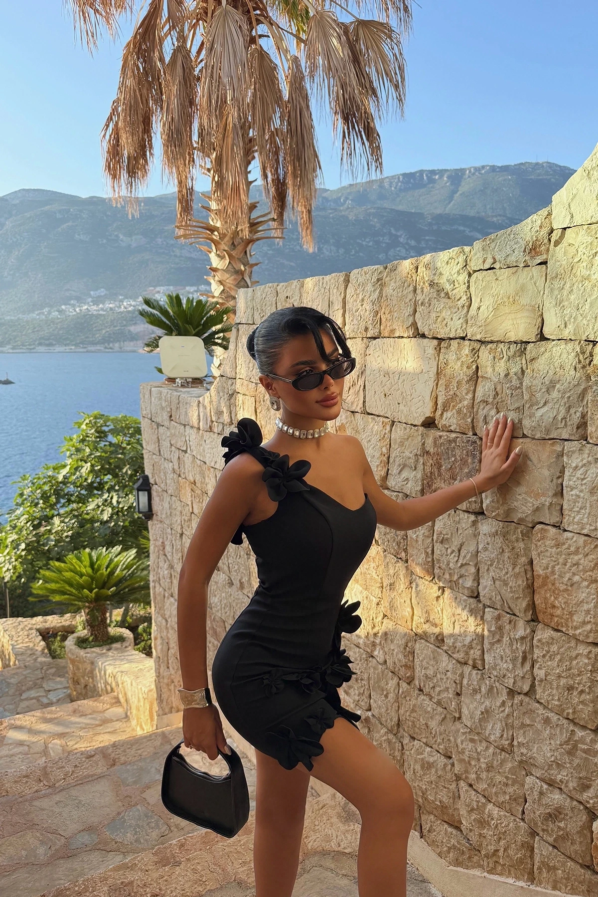 Picture of Black Floral Mini Dress