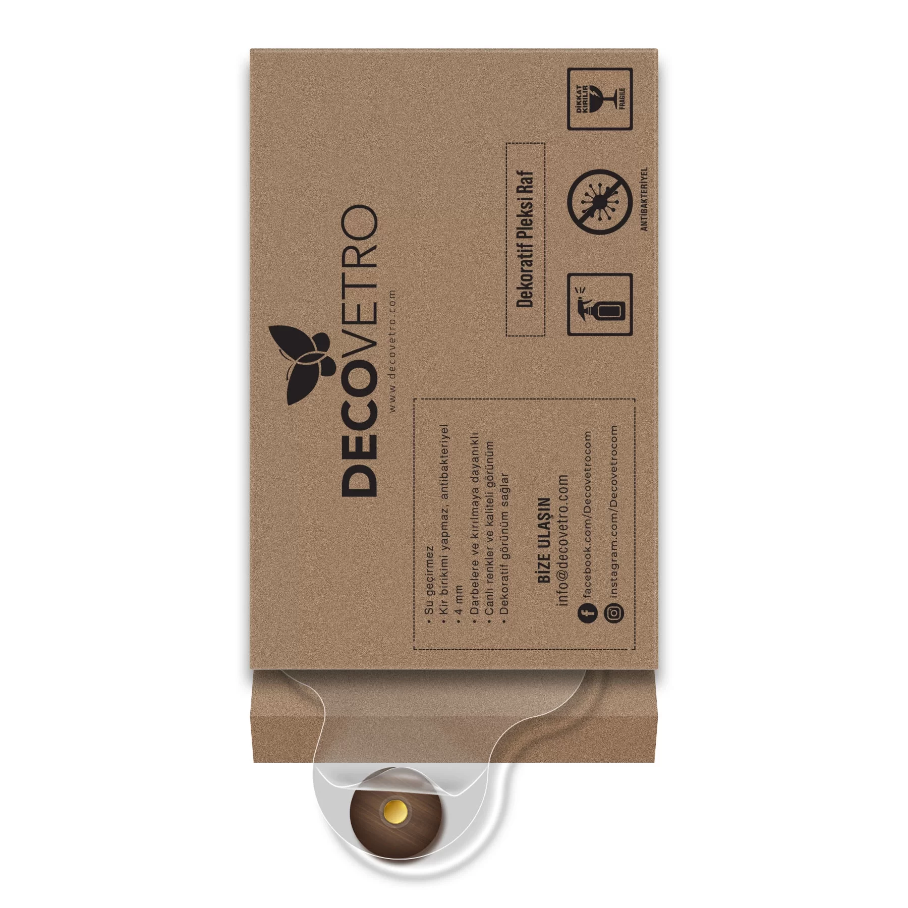 Picture of Decovetro Ahşap Ayaklı Dekoratif Şeffaf Organizer Düzenleyici 26 x 42 Cm