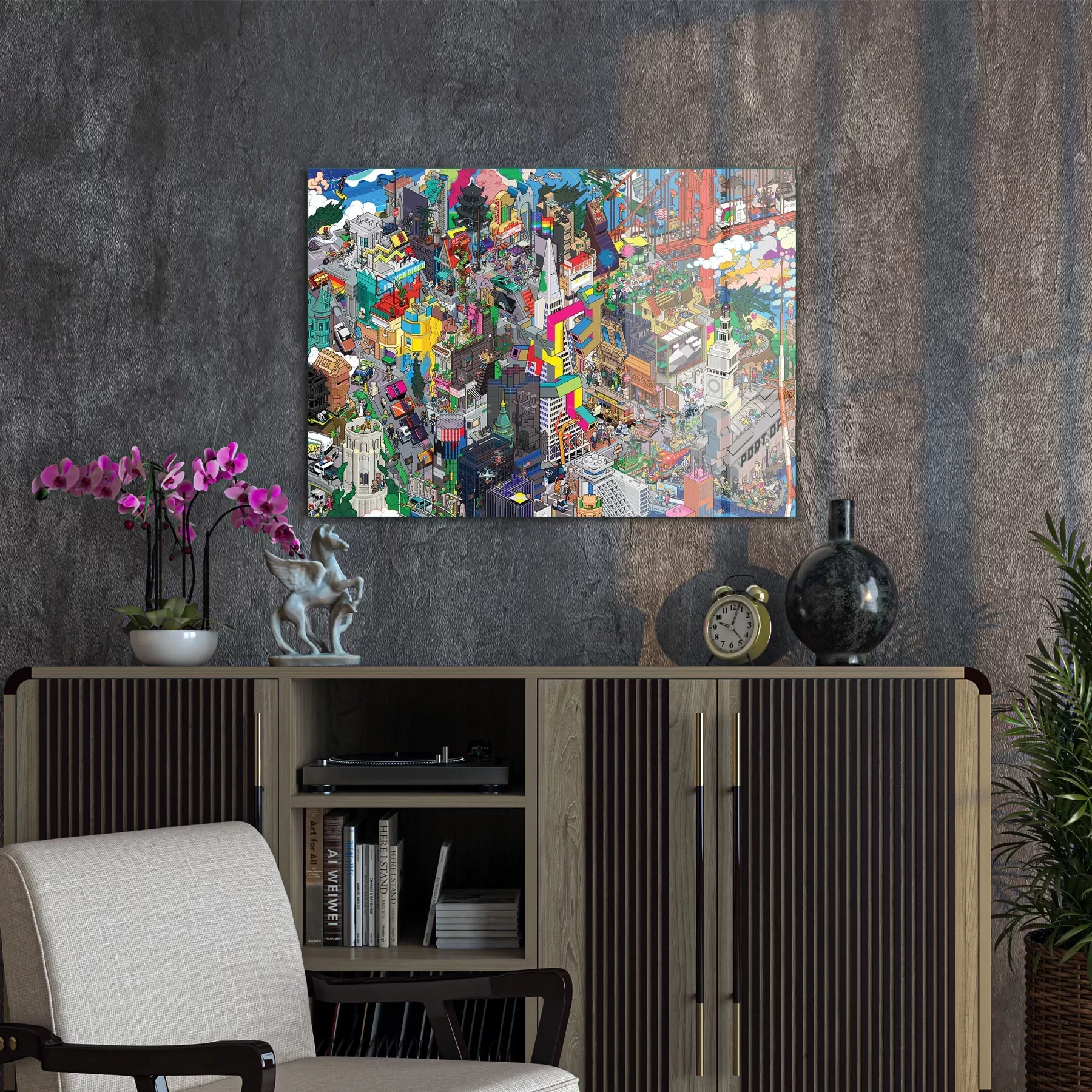 Picture of Decovetro Cam Tablo Pop Art City 70x100 cm