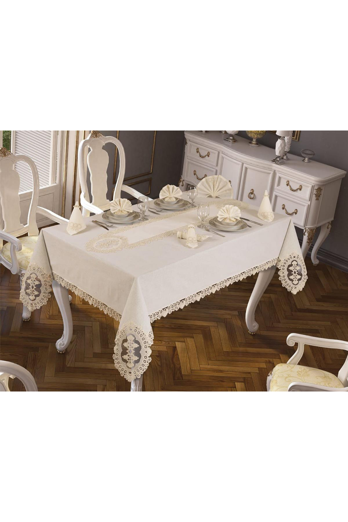 Picture of Hüma Masa Örtüsü 26 Parça Krem