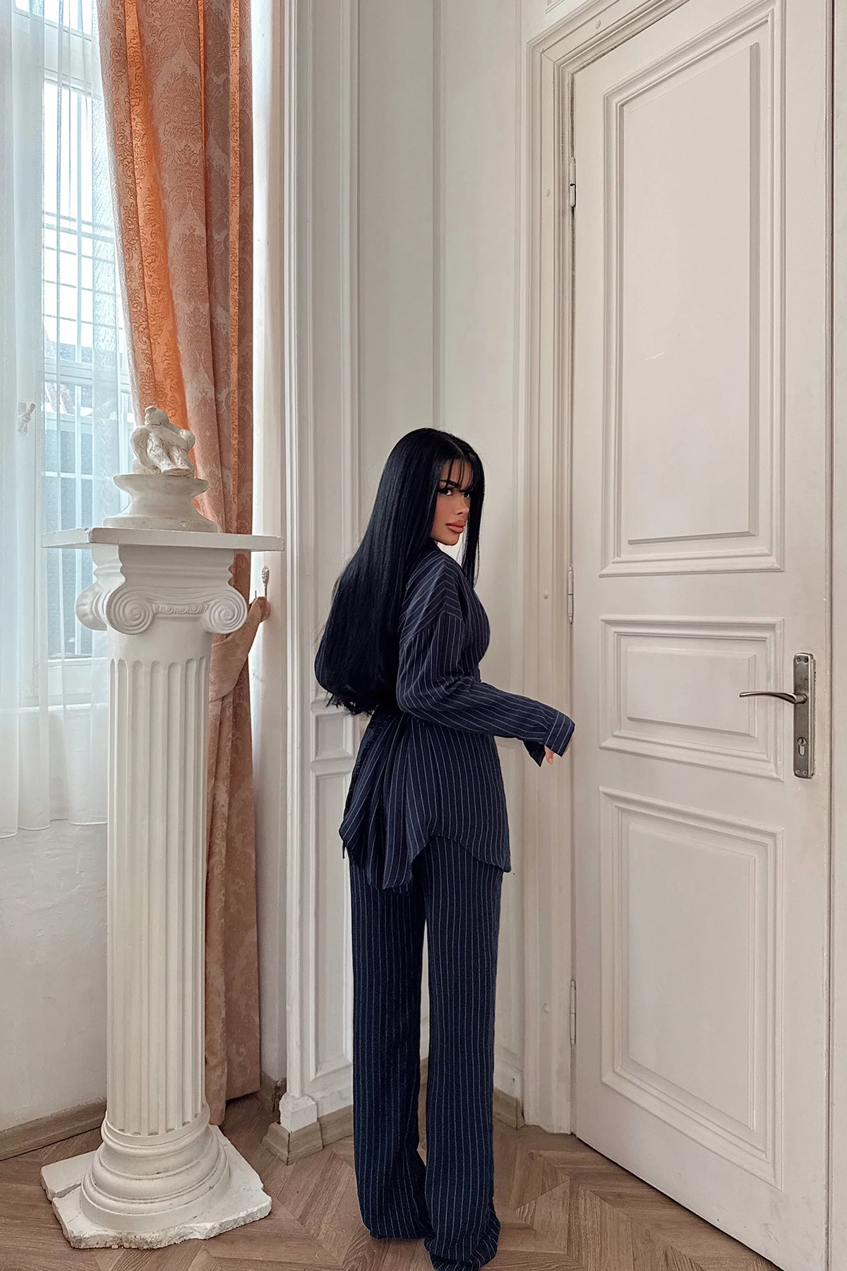 Picture of Navy Blue Velma Striped Suit