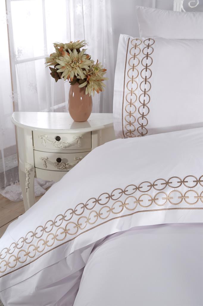 Picture of Vinda Nakışlı 6 Parça Nevresim Takımı Krem