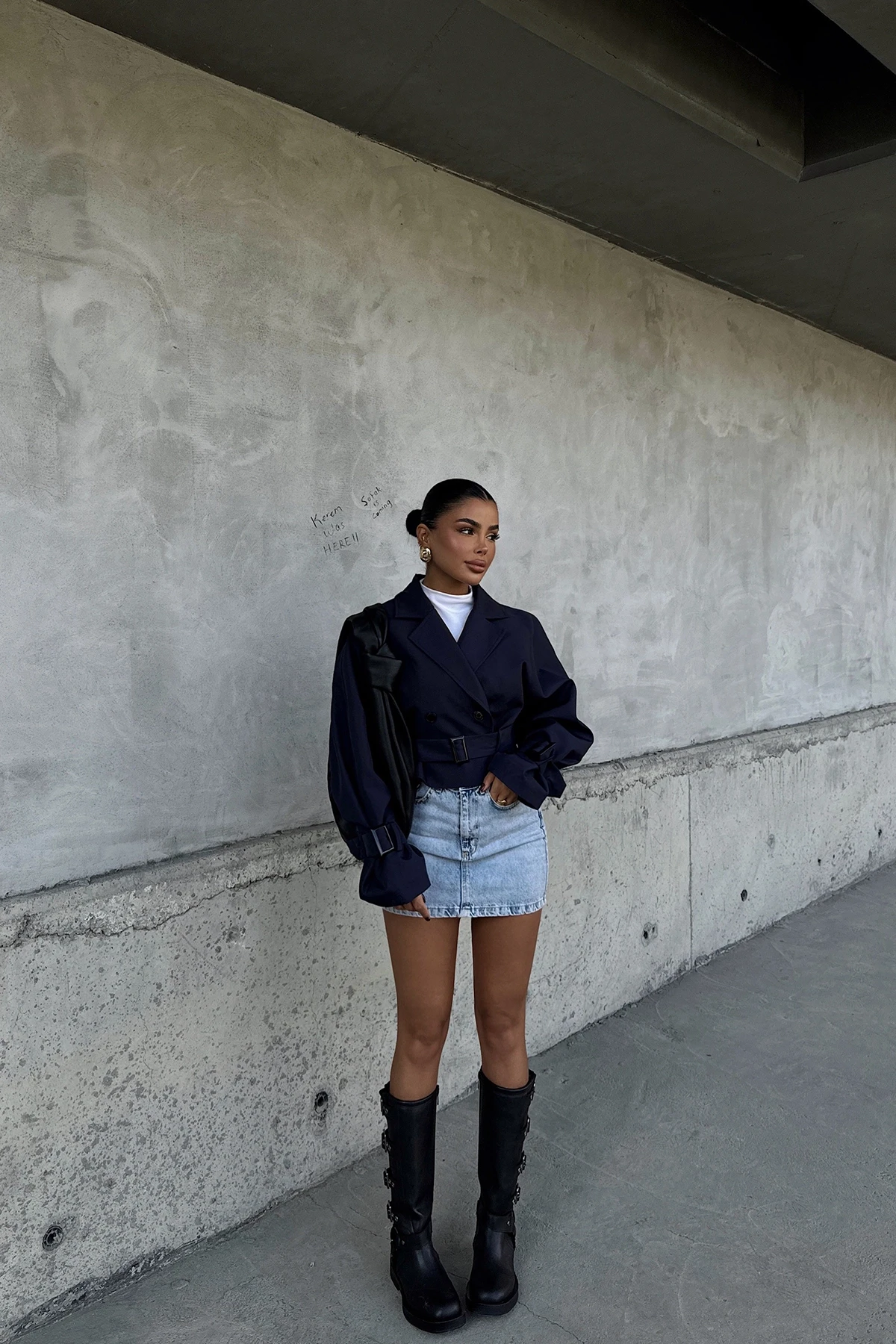 Picture of Navy Blue Button-Front Jacket