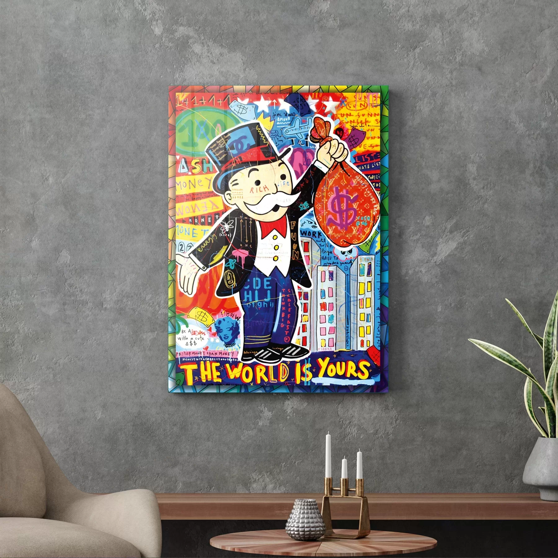 Picture of Decovetro Cam Tablo Pop Art Monopoly 50x70 cm