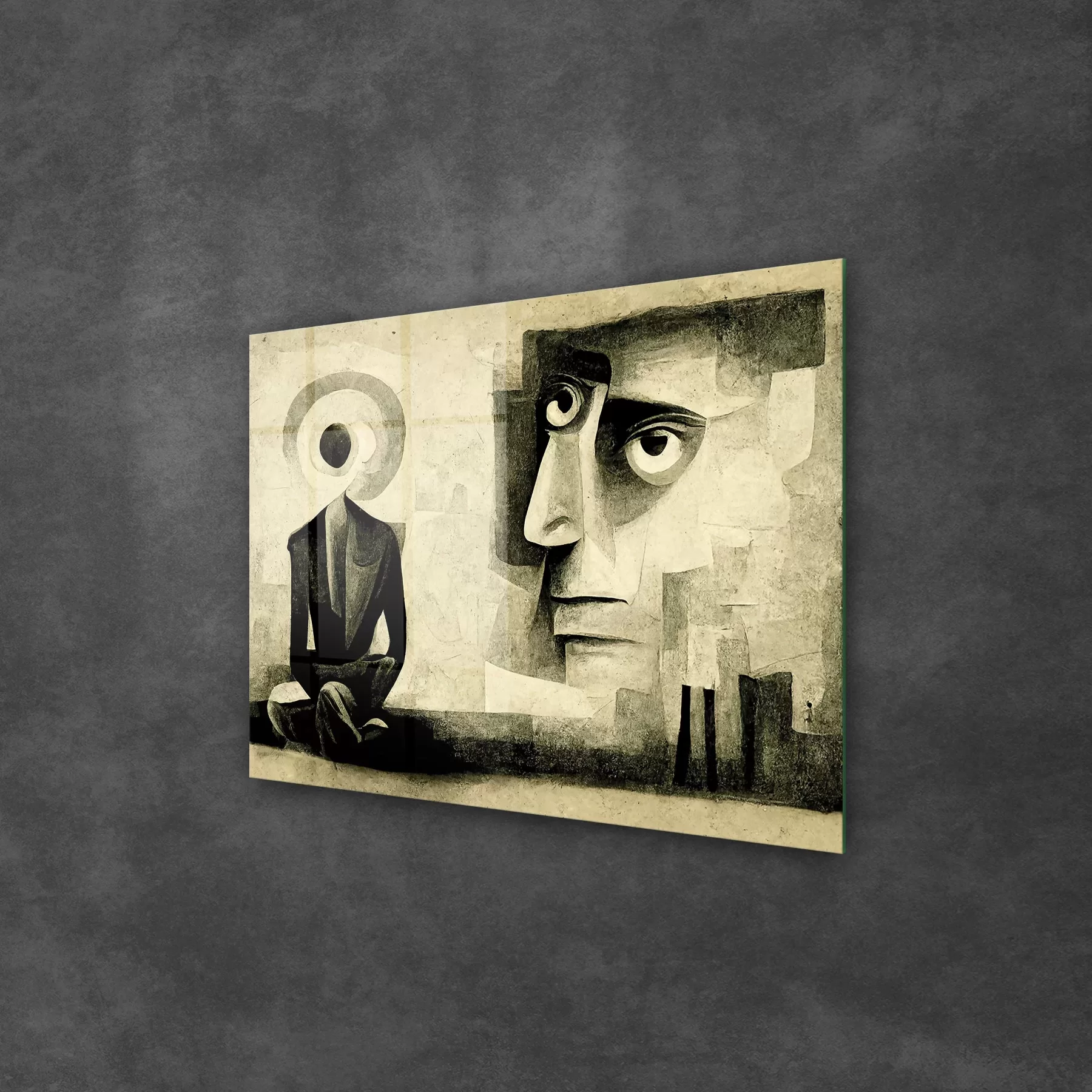 Picture of Decovetro Cam Tablo Soyut Geometrik Portre 50x70 cm