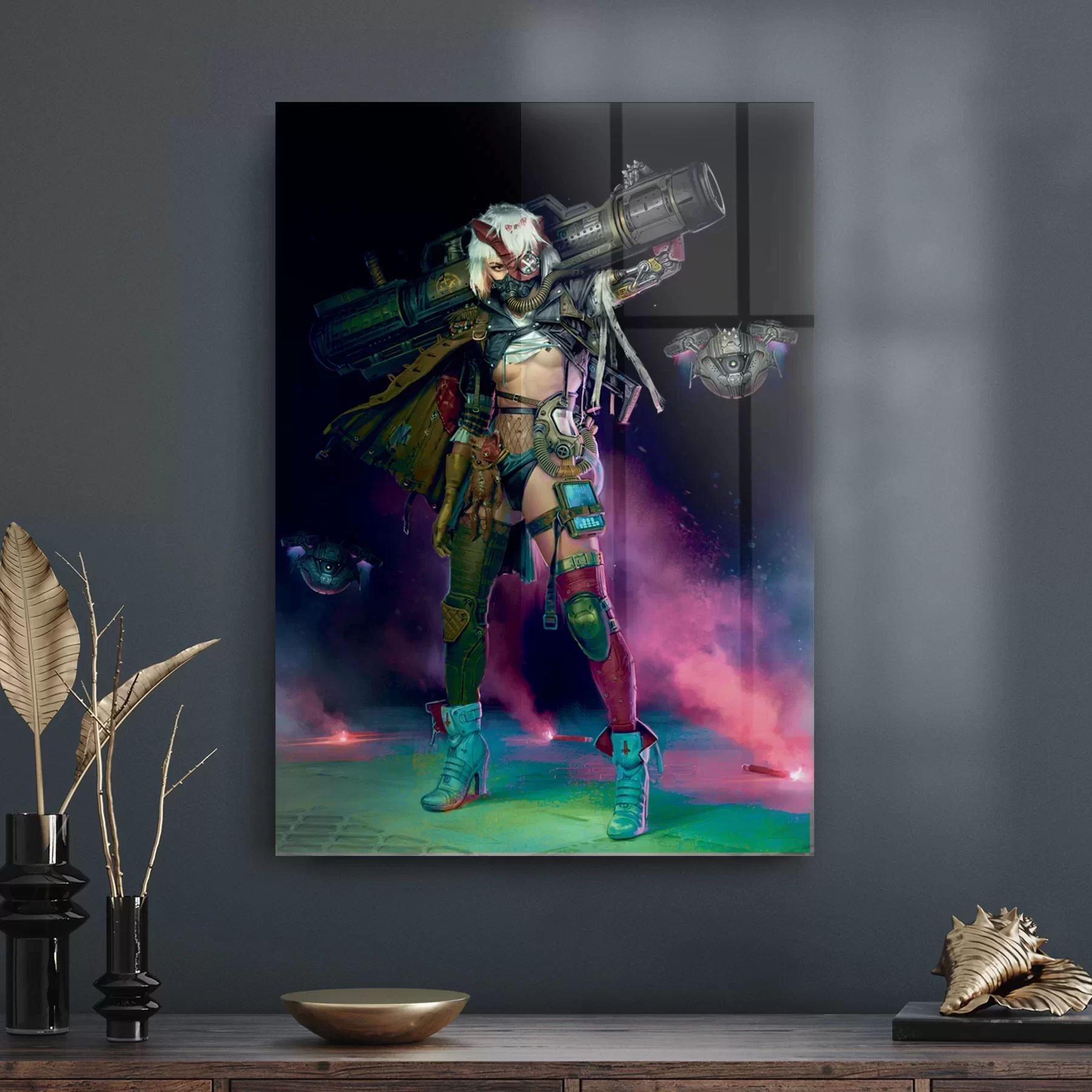 Picture of Decovetro Cam Tablo Warrior Girl 30x40 cm