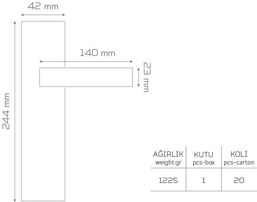 Picture of ESKİŞEHİR-KK240 Aynalı Kapı Kolu