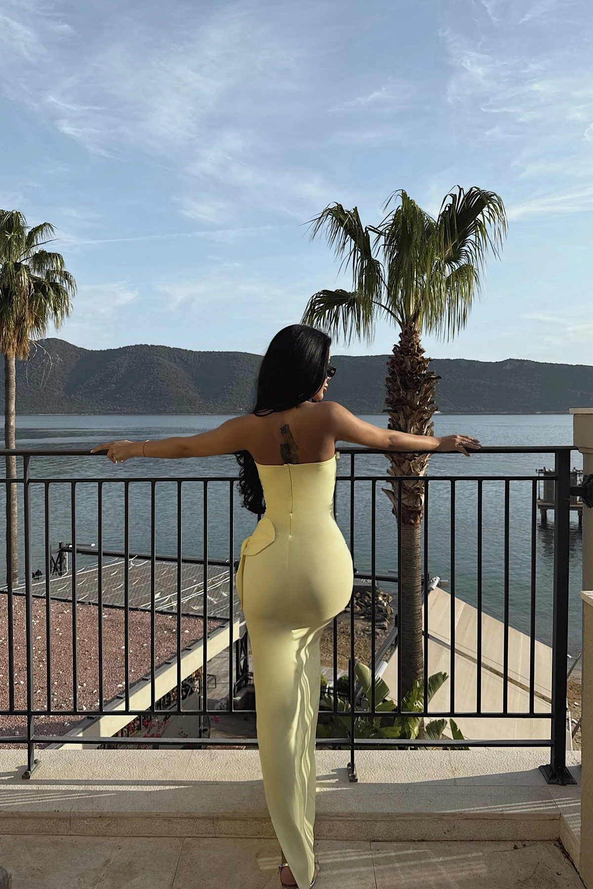 Picture of Yellow Daysi Strapless Dress