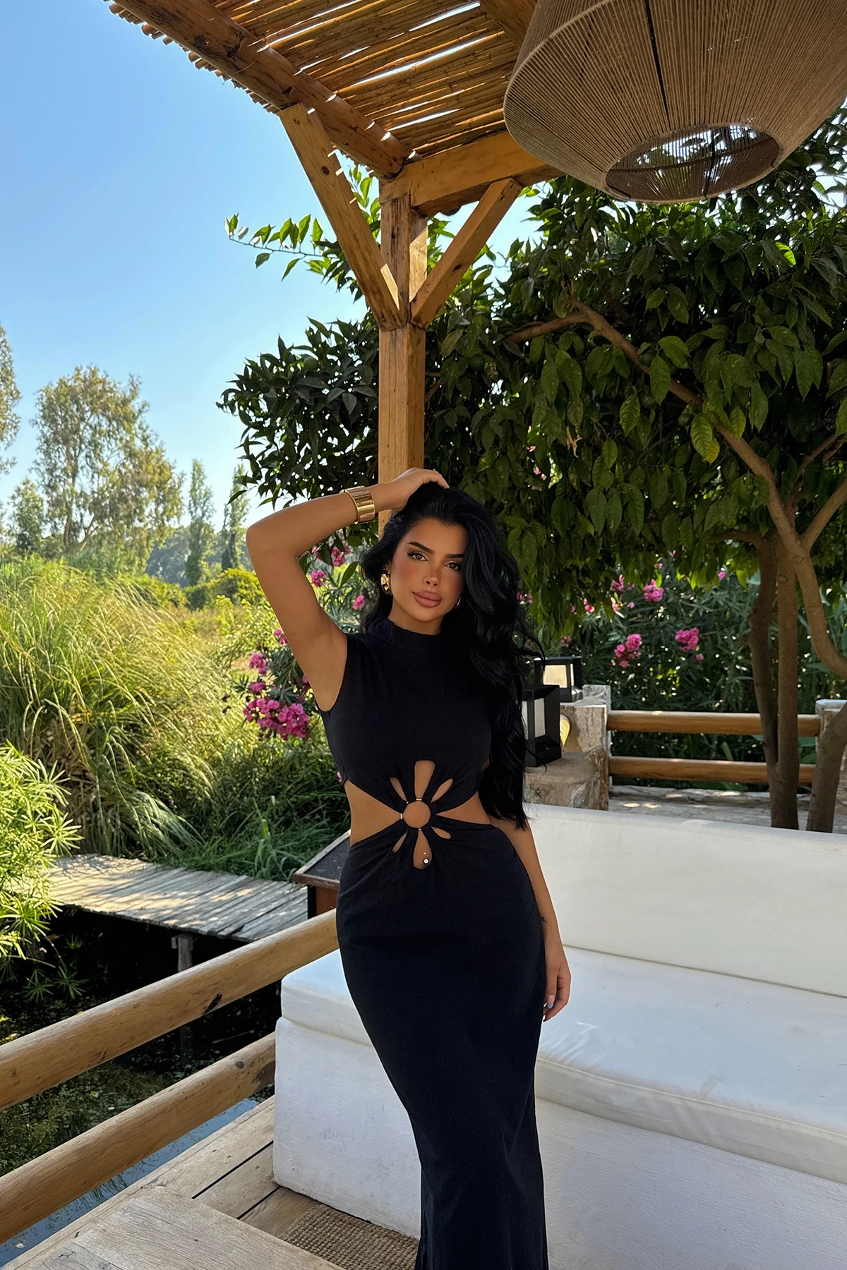 Picture of Black Lavin Linen Long Dress