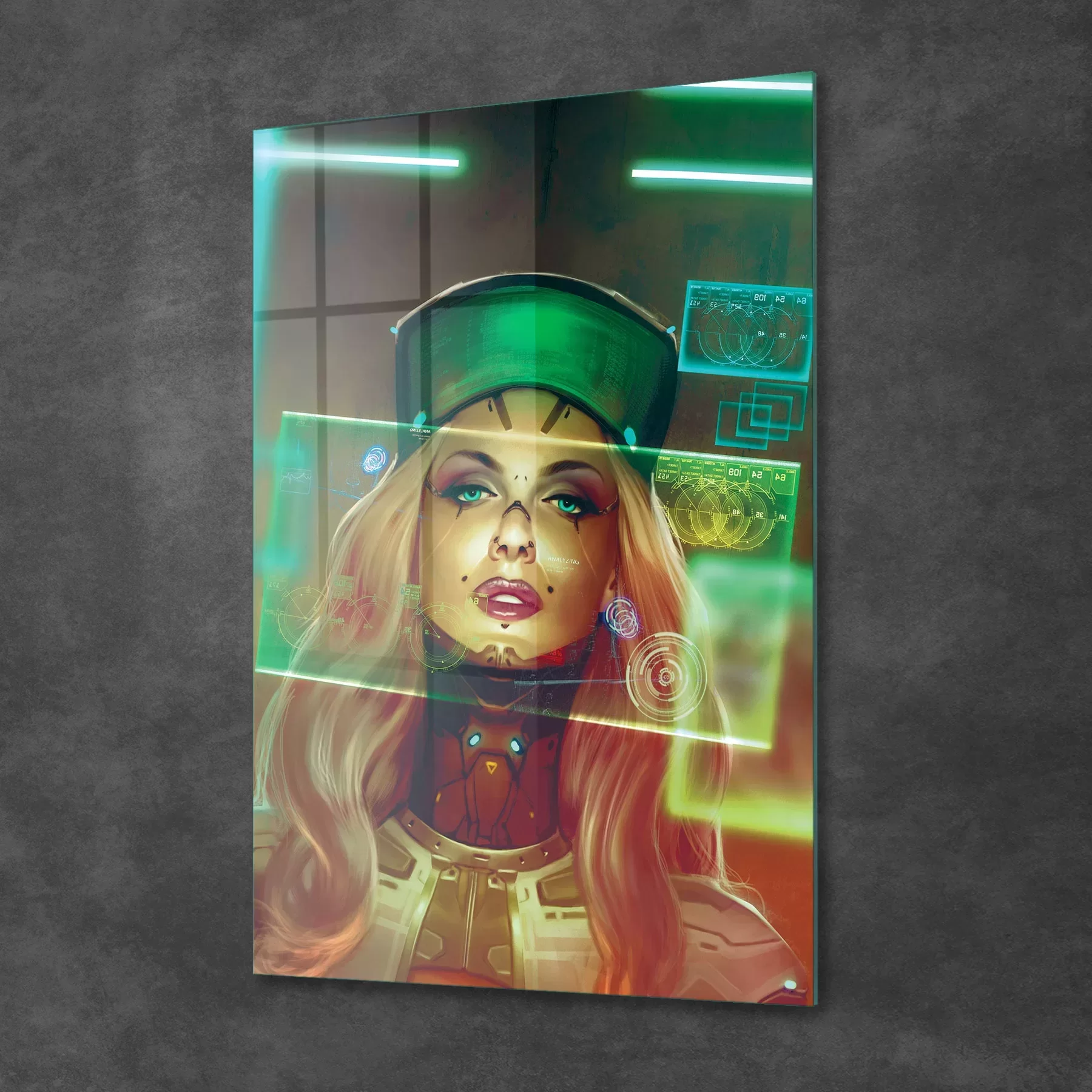Picture of Decovetro Cam Tablo Blonde Cyberpunk Girl 50x70 cm