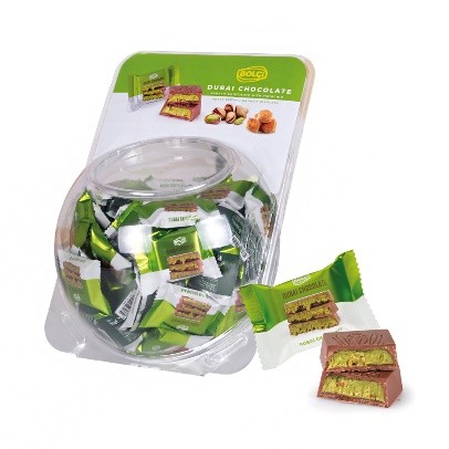 Picture of PISTACHIO KADAYIF FILLED MILK CHOCOLATE 16g (FLOWPACK)