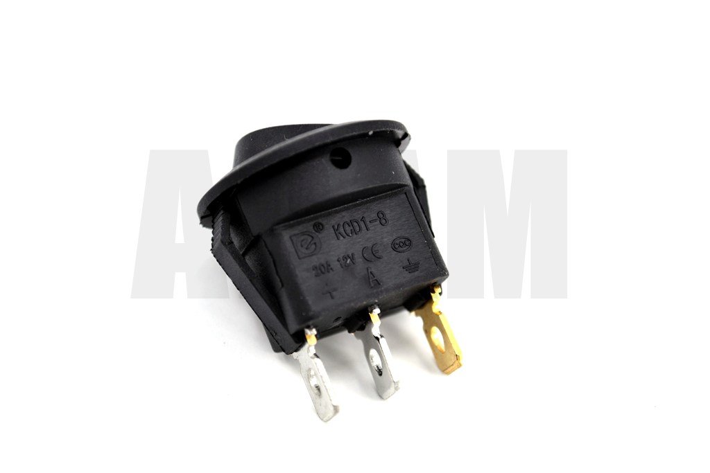 Picture of Yuvarlak Sarı Ledli Elektrik Anahtarı 1-0 Işıklı Rocker 12V