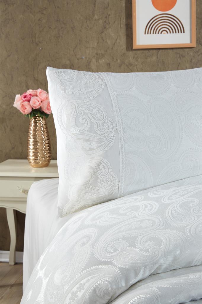 Picture of Çeyiz Diyarı Şal 6 Parça Pike Takımı Krem