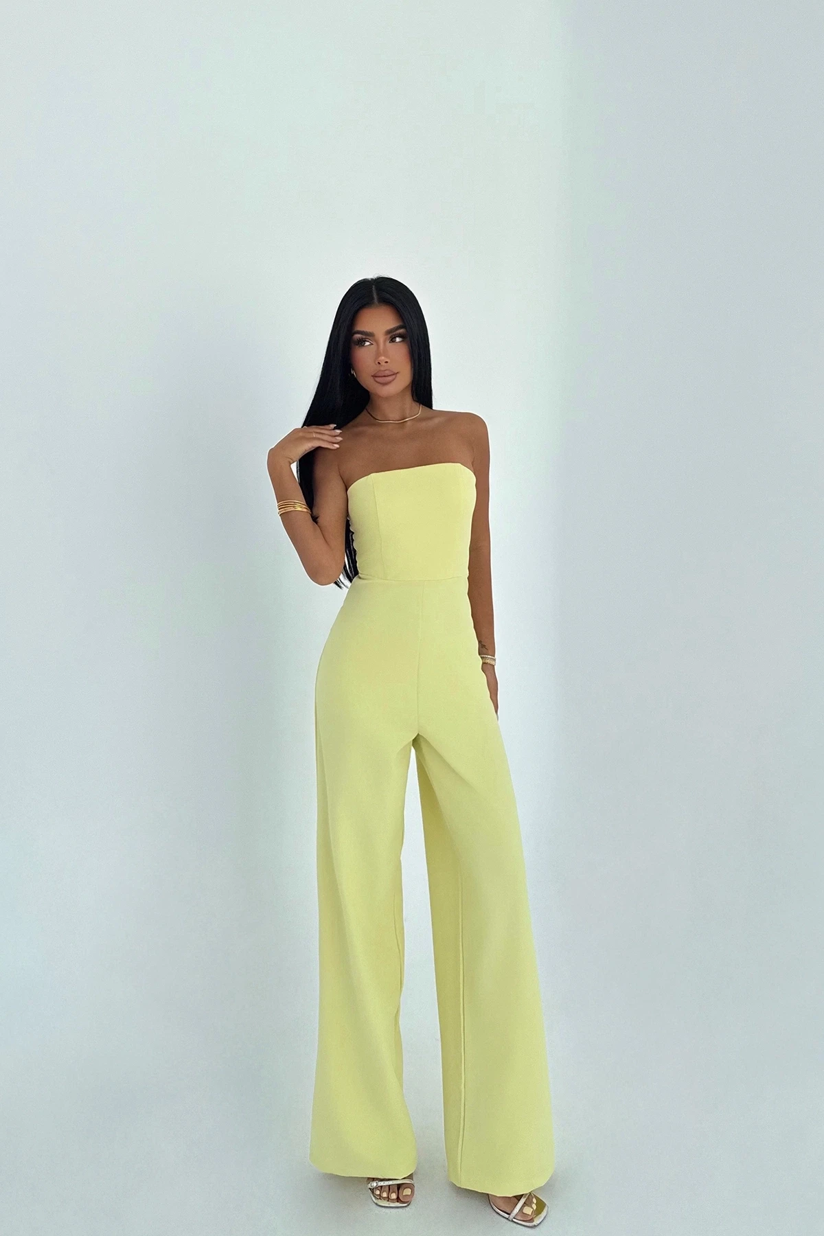 Picture of Yellow Strapless Jumpsuit