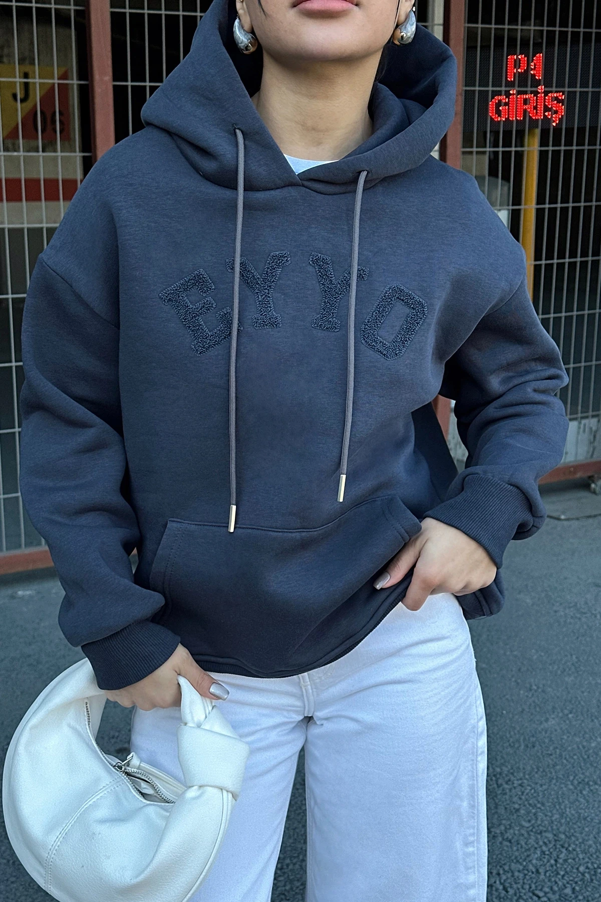 Picture of Smoked Eyyo Embroidered Hooded Sweat