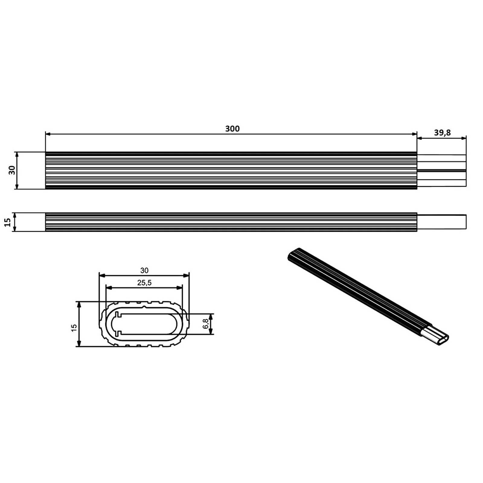 Picture of Modüler Askı Borusu (Oval)