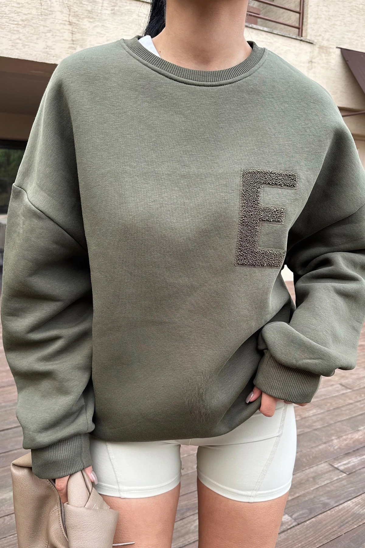 Picture of Khaki E Embroidered Sweat