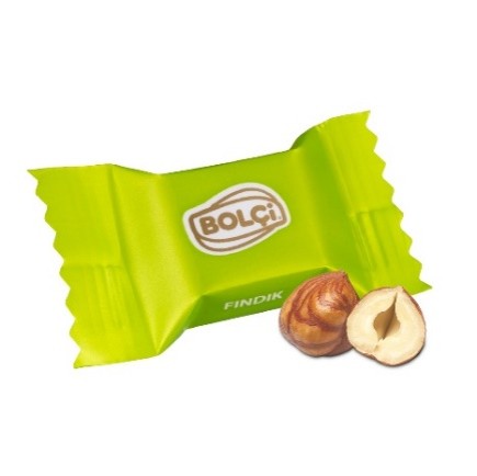 Picture of HAZELNUT GIAND. FILL.MILK CHOC.FANCY CUBE (LIGHT GREEN) 500g