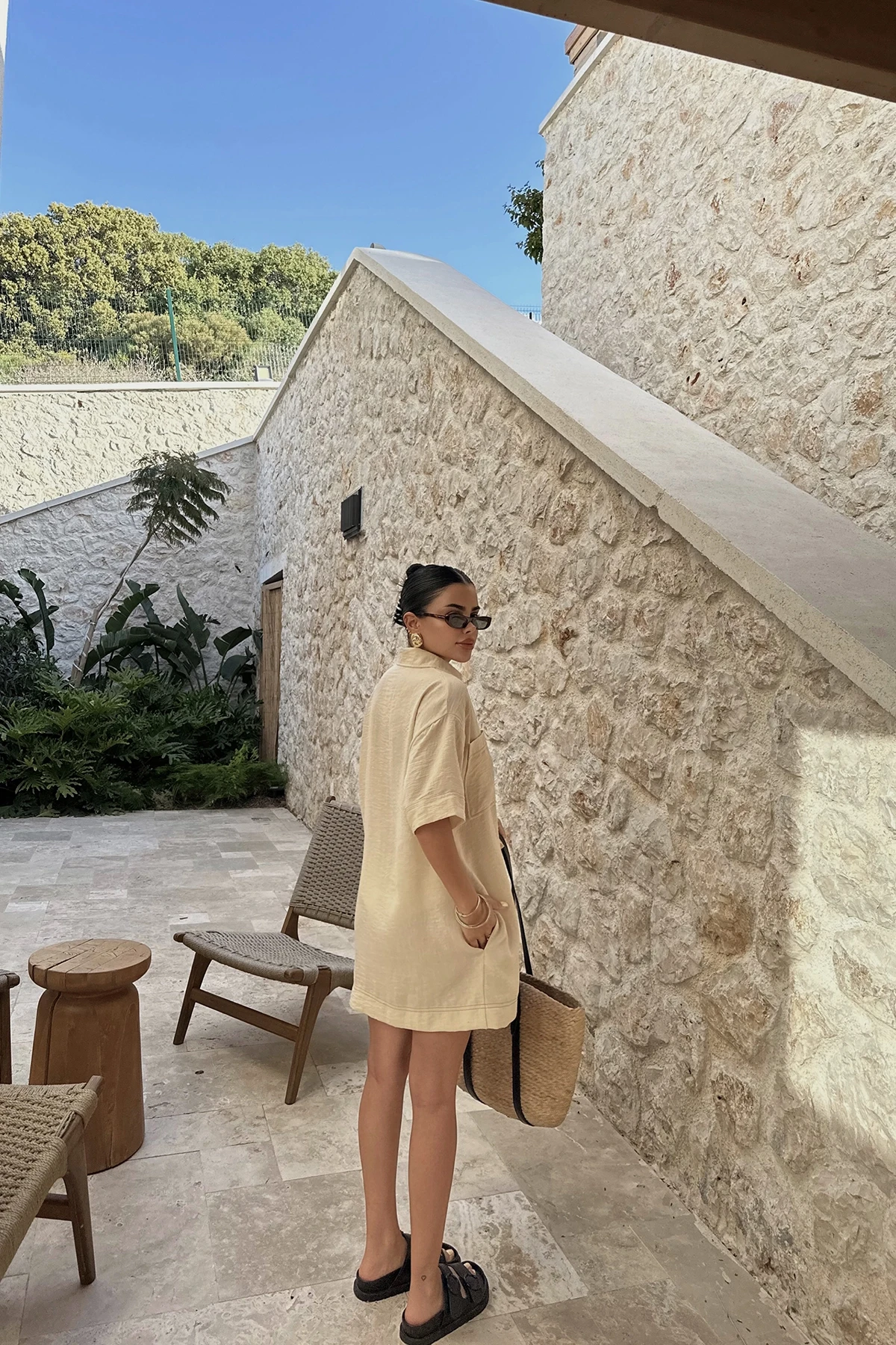 Picture of Beige Tilda Linen Shirt Dress