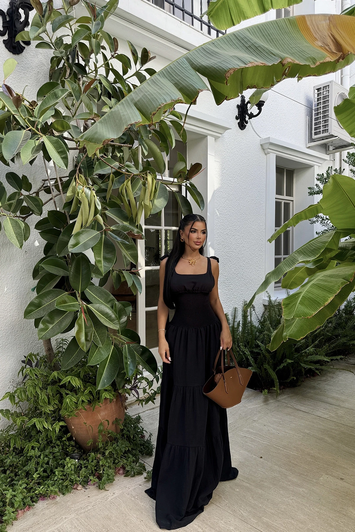 Picture of Black Strappy Long Dress