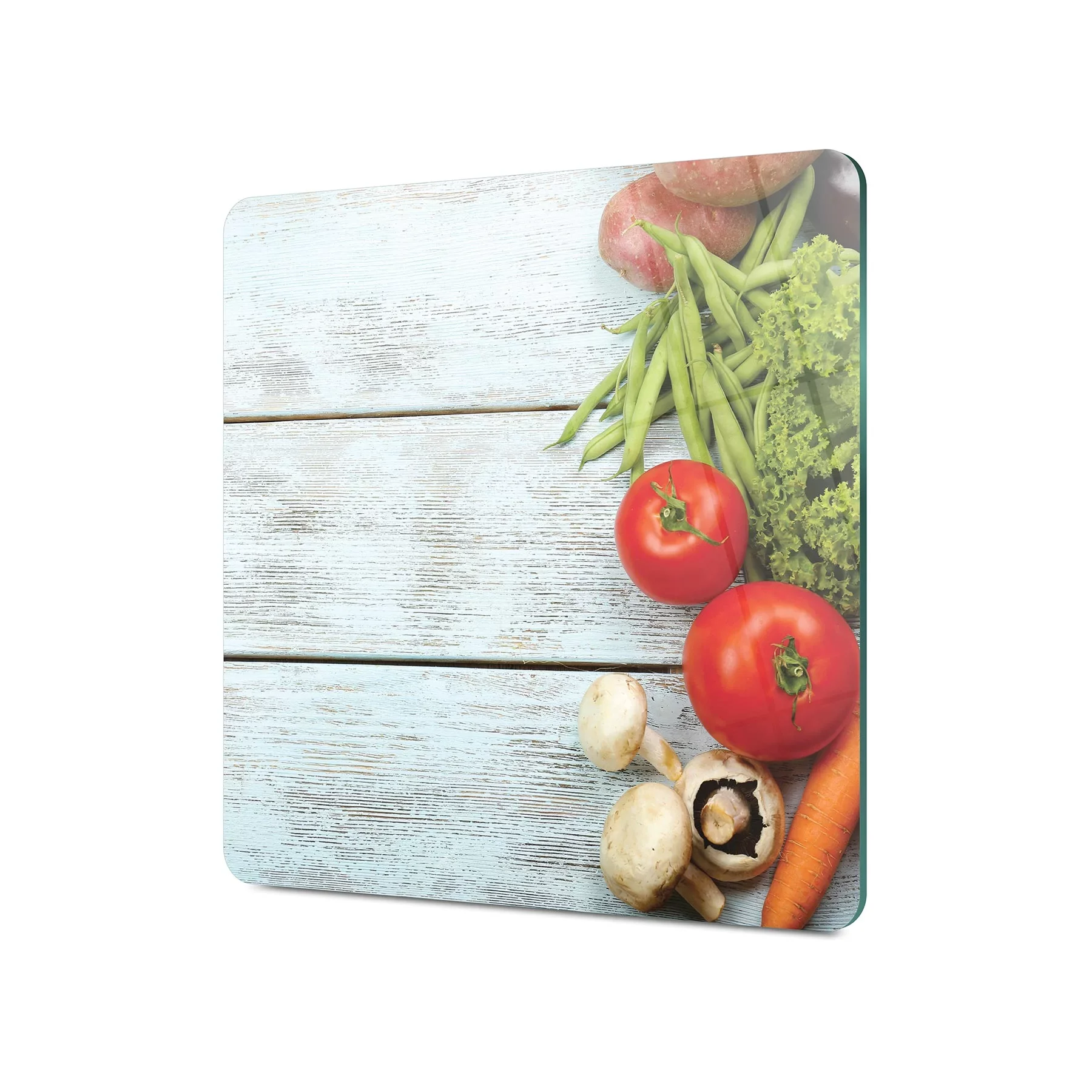 Picture of Decovetro Cam Kesme Tahtası ve Sunumluk Kare Mavi Ahşap Desenli 30x30 Cm