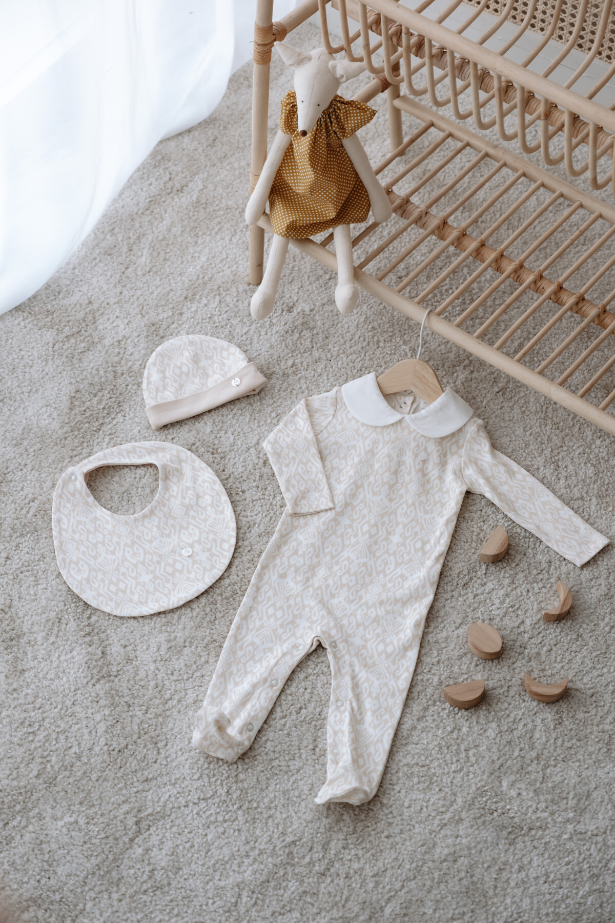 Picture of 3'Lü Yenidoğan Seti - İkat / Bej