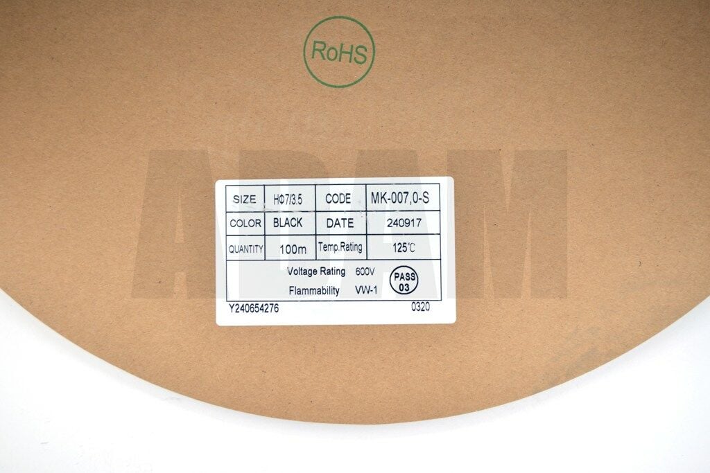 Picture of 100 Metre 7mm Siyah Isı İle Daralan Makaron Isıyla MT-M7S