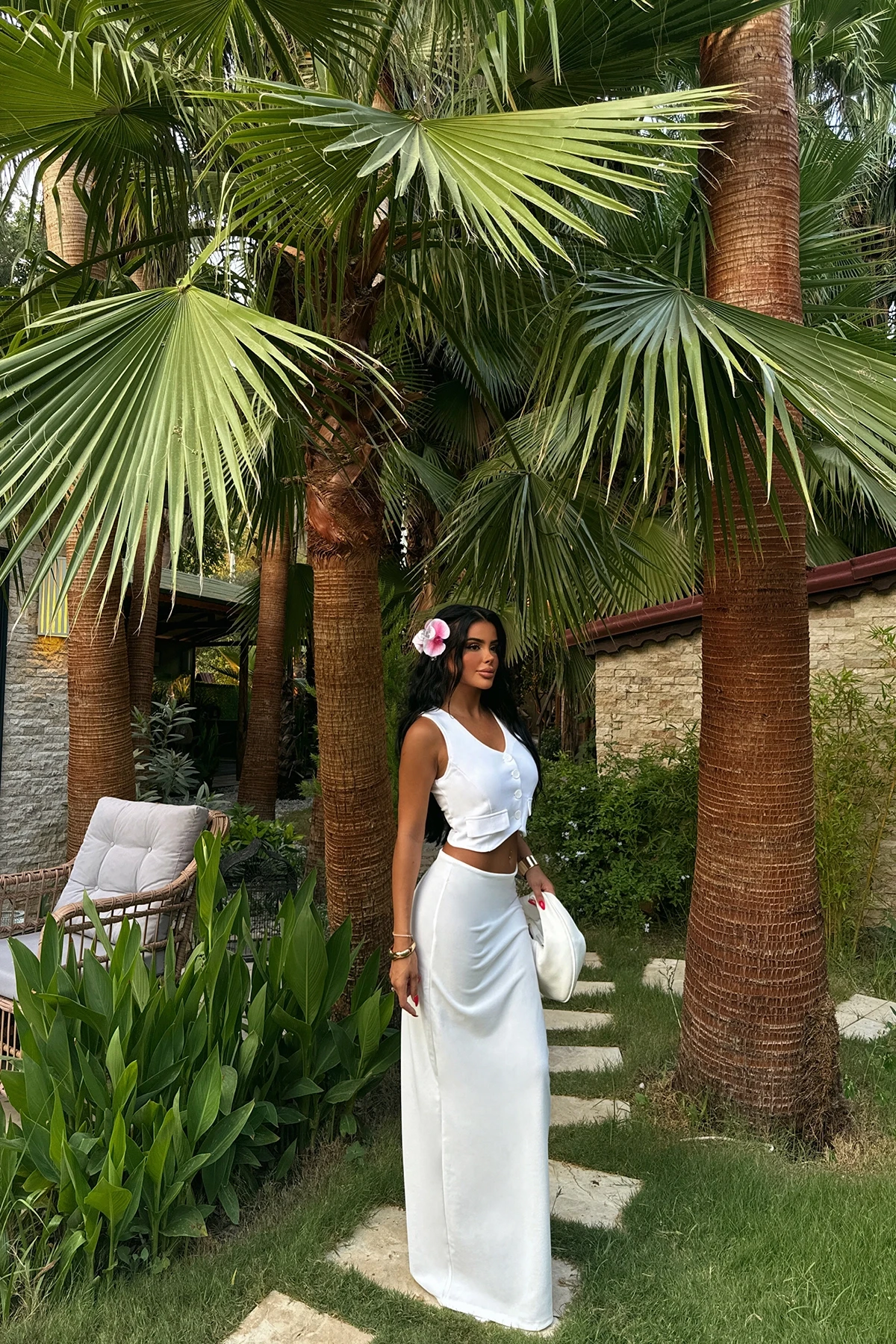 Picture of White Button-Front Vest