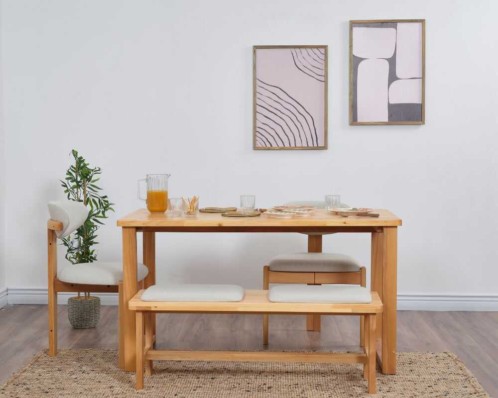 Picture of Cheri Minimal 2 Sandalye 1 Bench 1 Masa (80x160)
