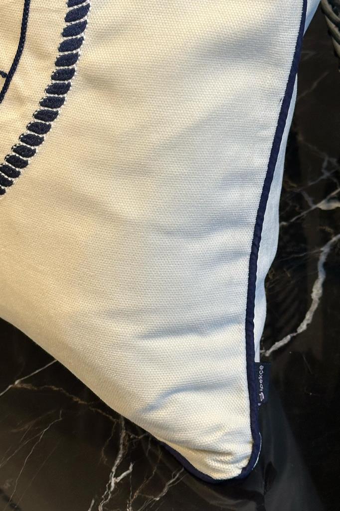 Picture of Denizci Lüx Nakışlı Keten Kırlent Kılıfı 45x45 cm