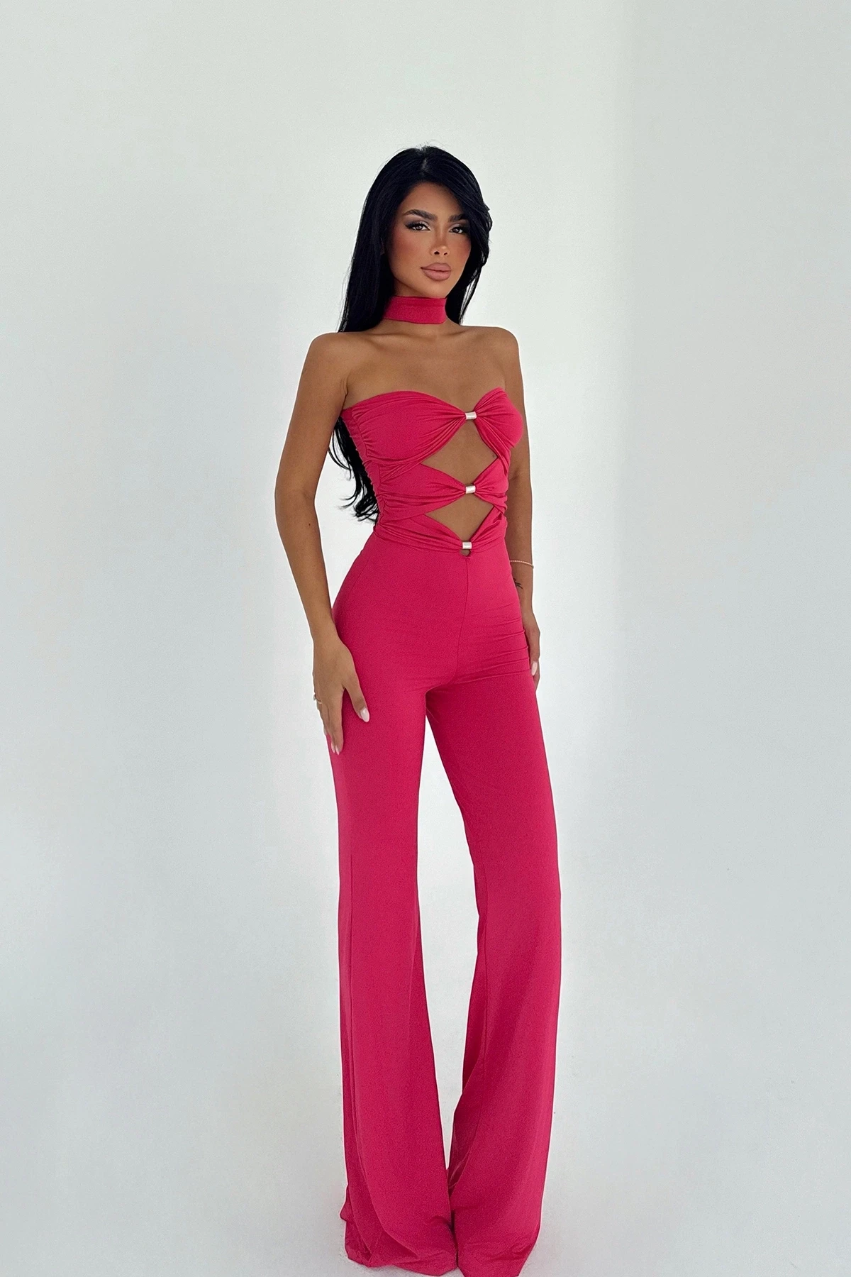 Picture of Fuchsia Window Detail Jumpsuit