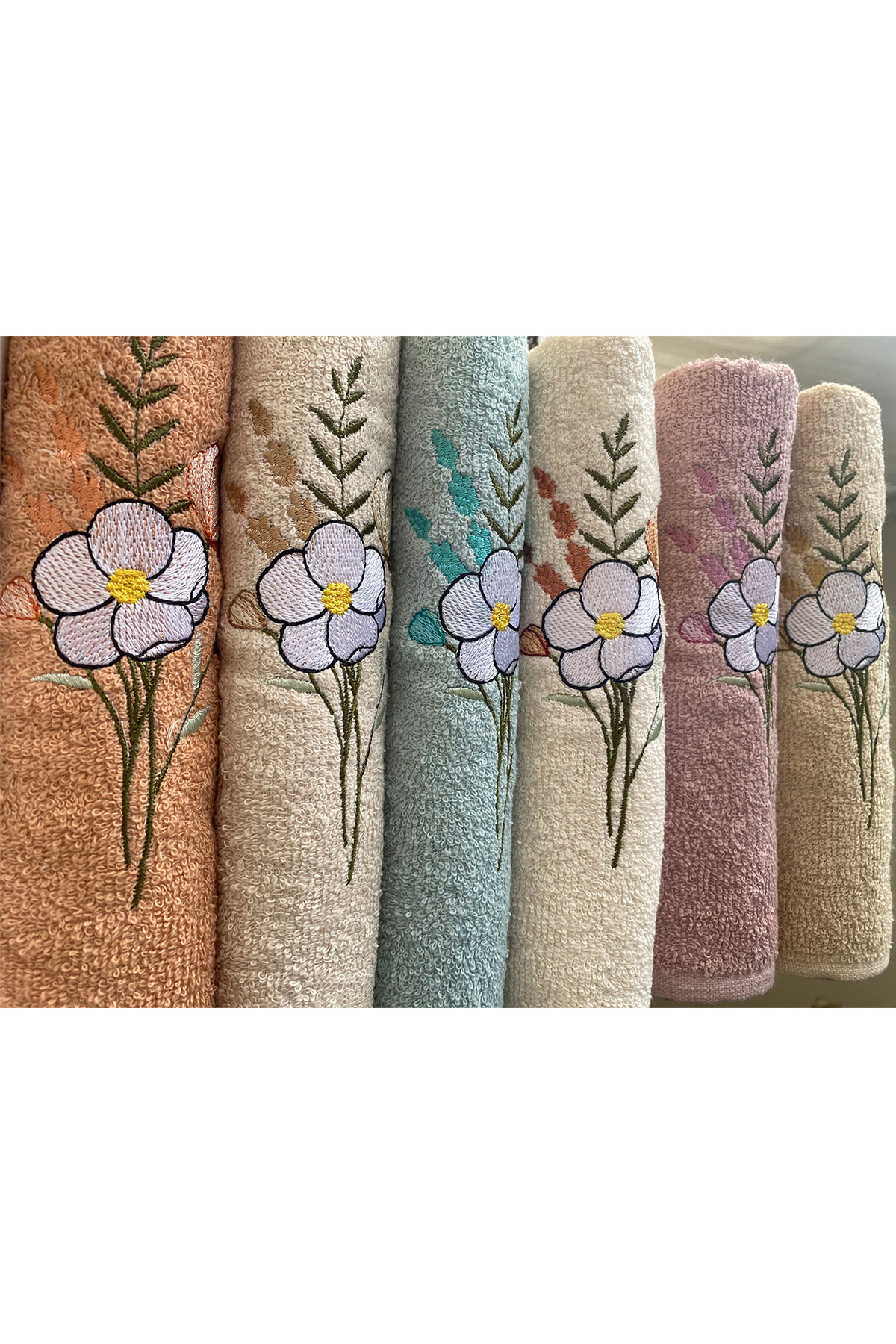 Picture of Margaritka Nakışlı 6 lı El Yüz Havlu Takımı