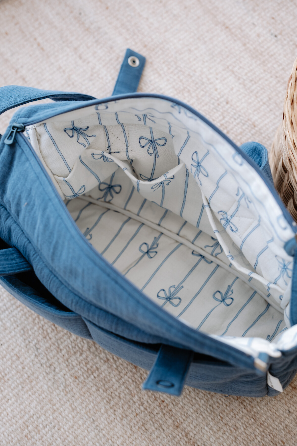 Picture of Müslin Anne Çantası - Kurdele / Mavi