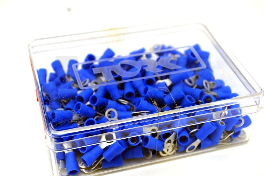 Picture of 200 Adet 1,50-2,50 Bakır Kablo Pabucu Mavi M4 Delikli Sıkmalı Sulye MT-SKS4M