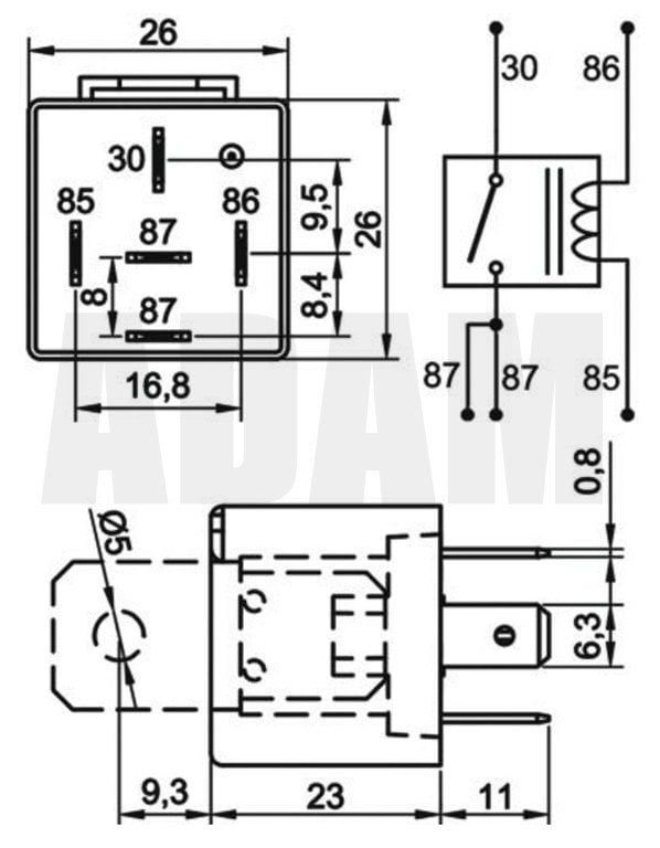 Picture of 24V 30A Mini Röle 5 Fişli