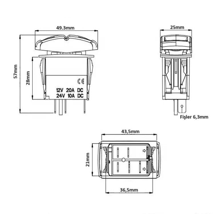 Picture of Fridge Buzdolabı Anahtarı Marine Tip Switch 1-0 MT-ACS14
