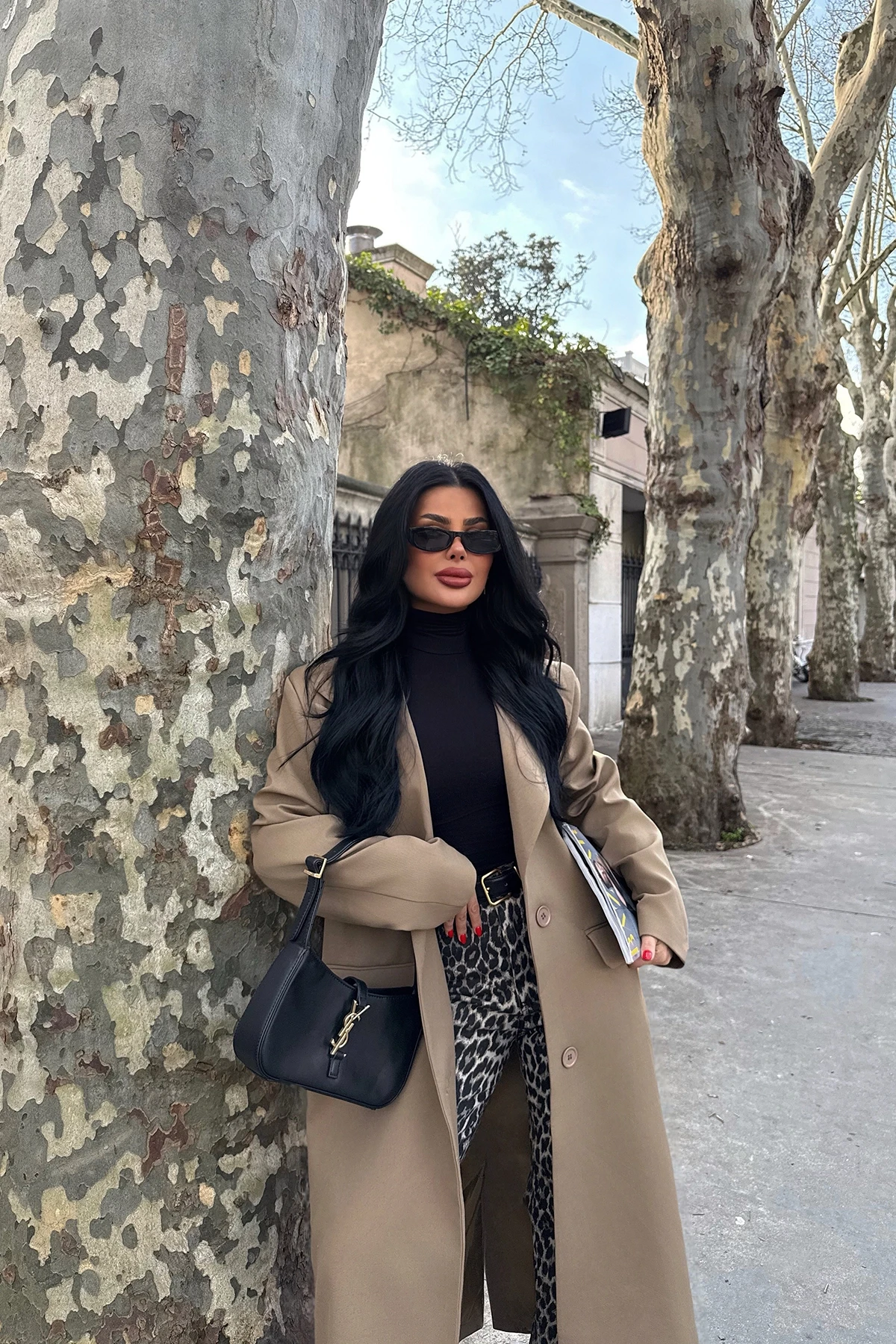 Picture of Tan Front Buttoned Pocket Detail Coat