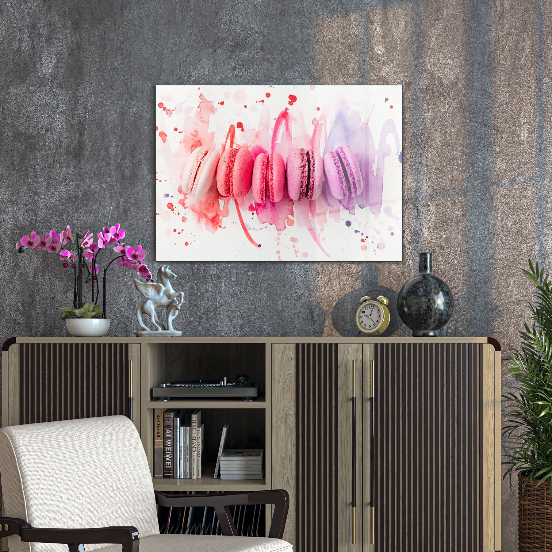 Picture of Decovetro Cam Tablo Pembe Makaron 70x100 cm