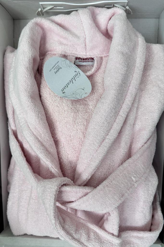 Picture of Pastel Kadife Tek Bornoz Pudra