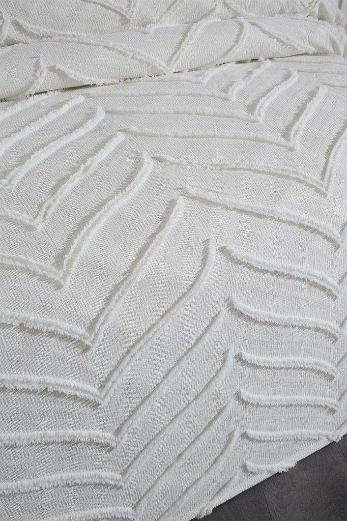 Picture of Çeyiz Diyarı Sementina 3 Parça Çift Kişilik Pike Takımı Krem